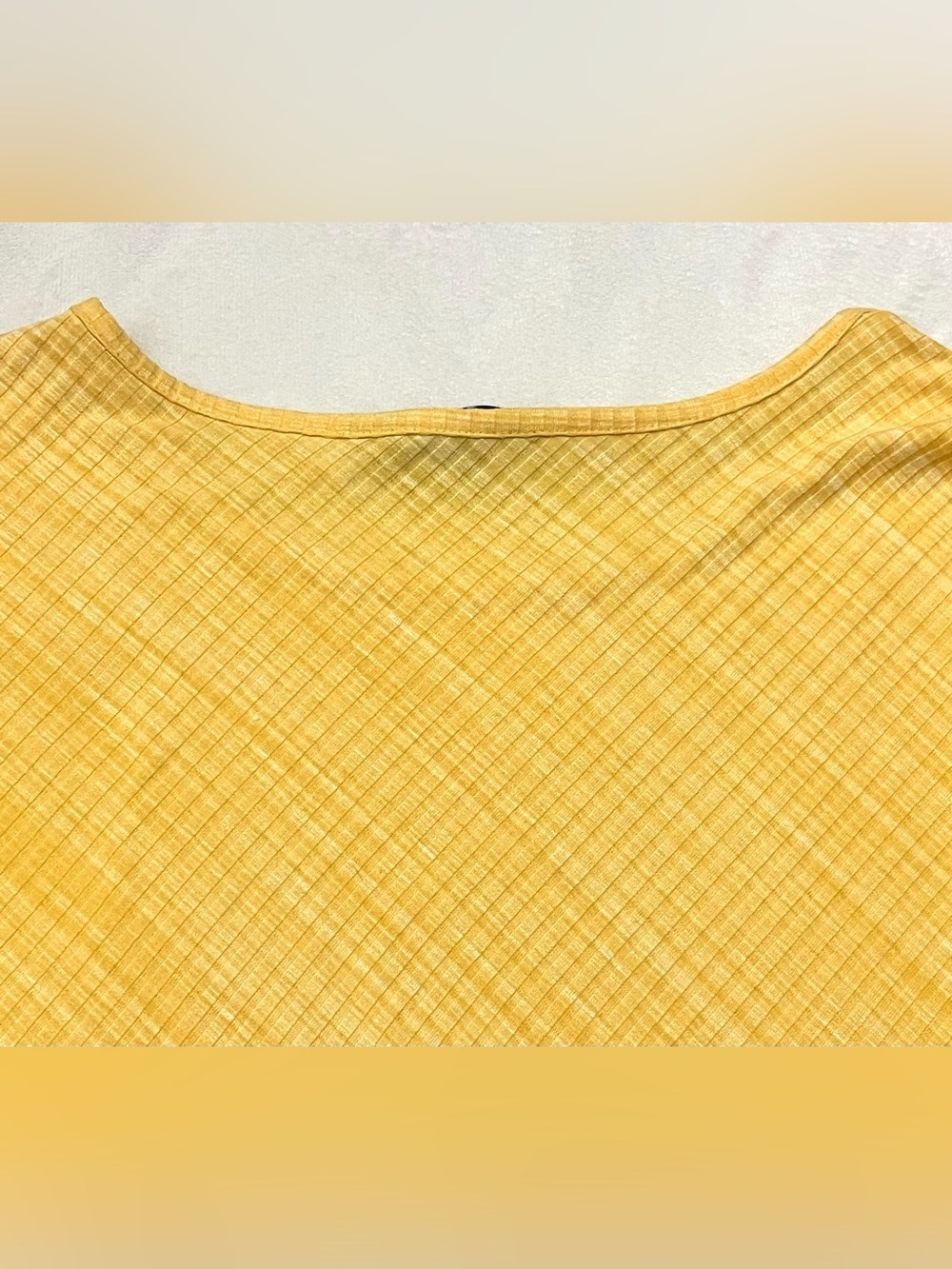 Apt. 9 Women’s Yellow Tie-Sleeve Quarter Sleeve Top Textured & Ruched Sides Lg - Picture 16 of 16